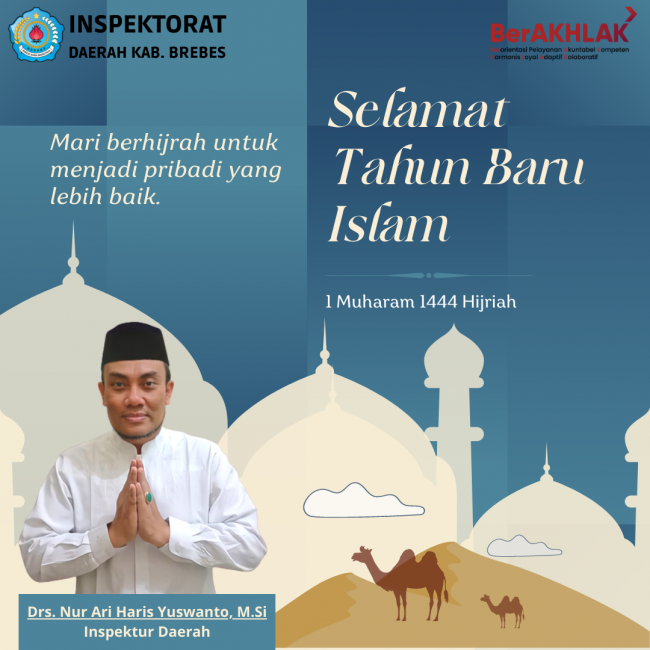 Konten Instagram Ucapan Tahun Baru Islam Simpel Geometris Biru